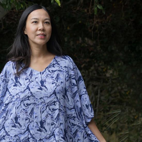  카시 코옵 롱 원피스 Kasih Coop 카프탄 드레스 블루 마블 - KASIH COOP