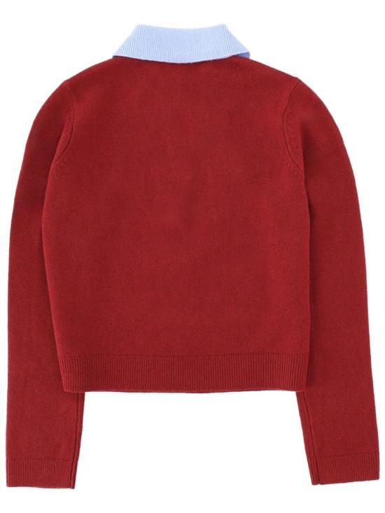  셀프 포트레이트 반팔 티셔츠 탑 폴로 탑 보르도 - SELF PORTRAIT