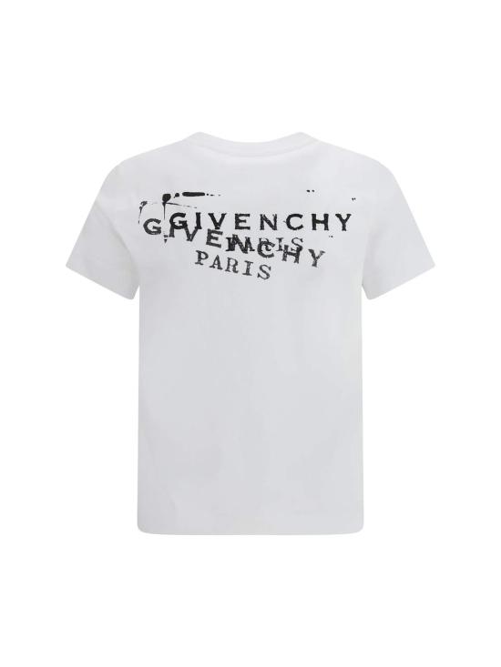 지방시 반팔 티셔츠 코튼 티셔츠 화이트 - GIVENCHY