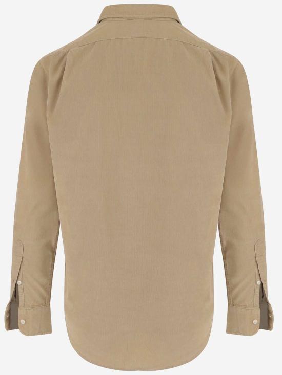  랄프 로렌 긴팔 셔츠 베이지 코듀로이 셔츠 코스탈 베이지 - RALPH LAUREN