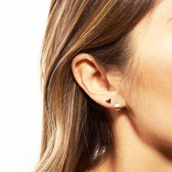  오데뜨 뉴욕 이어링 오데트 뉴욕 미니 퍼피 코어 하트 스터드 14K 재활용 골드 - ODETTE NEW YORK