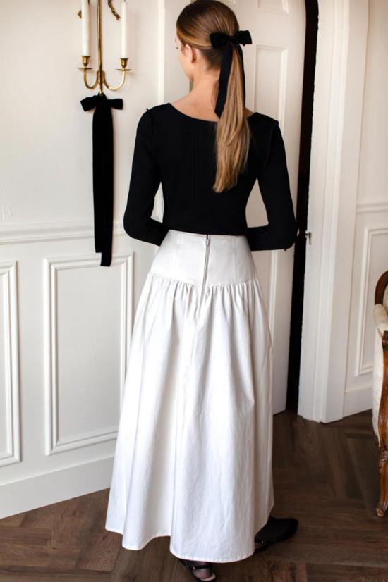  에머슨 프라이 롱 스커트 어 라인 맥시 스커트 화이트 스완 - EMERSON FRY