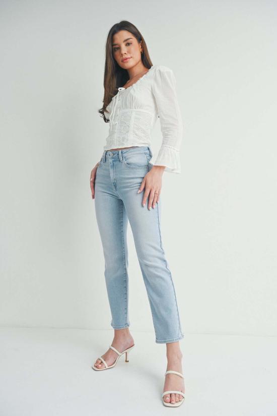  저스트 블랙 데님 데님 팬츠 더 애로우 스트레이트 - JUST BLACK DENIM