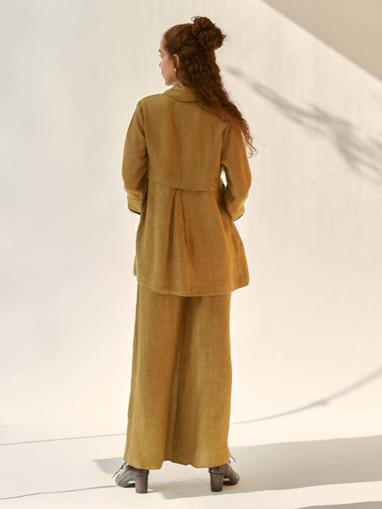  이키비 수트 자켓 마이 페이브 머스터드 오버사이즈 블레이저 세트 옐로우 - IKKIVI