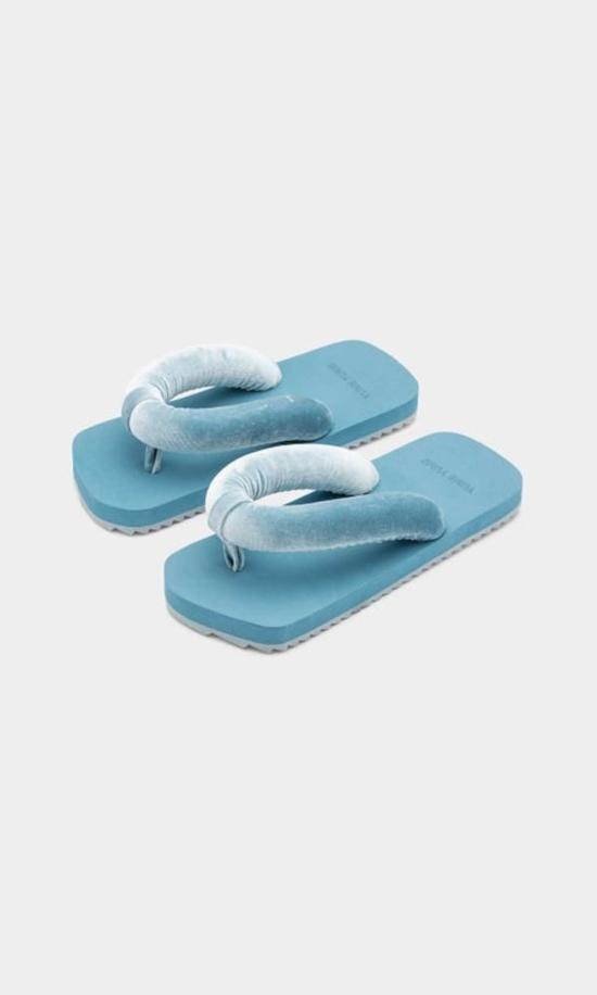  유메유메 뮬/슬리퍼 Yume Yume Suki 샌들 블루 벨벳 - YUME YUME