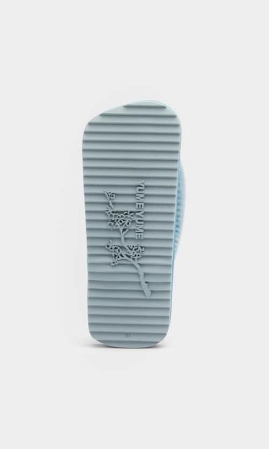  유메유메 뮬/슬리퍼 Yume Yume Suki 샌들 블루 벨벳 - YUME YUME