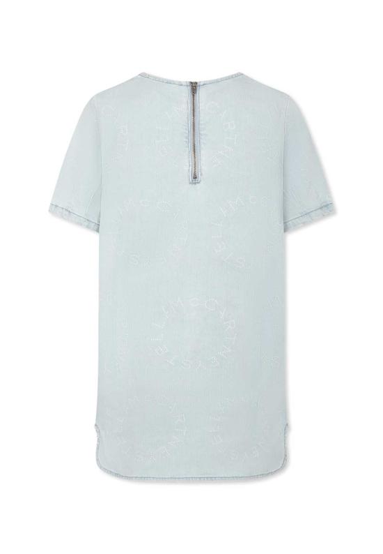  [키즈] 스텔라 맥카트니 원피스 스텔라 매카트니 아동용 데님 드레스 (로고 포함, 연한 파란색) - STELLA MCCARTNEY