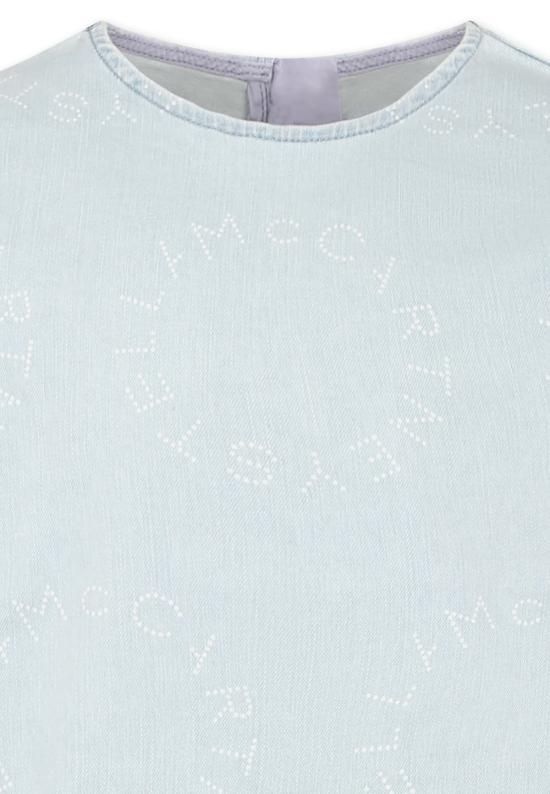  [키즈] 스텔라 맥카트니 원피스 스텔라 매카트니 아동용 데님 드레스 (로고 포함, 연한 파란색) - STELLA MCCARTNEY