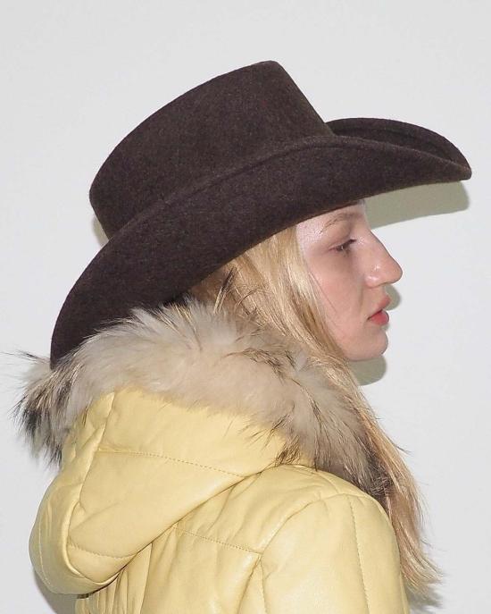  클라이드 모자 카우보이  브라운 멜란지 - CLYDE