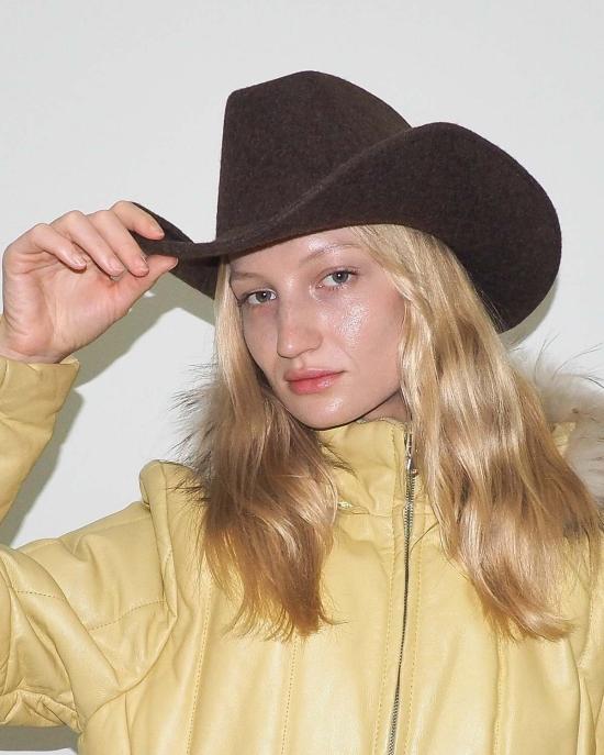  클라이드 모자 카우보이  브라운 멜란지 - CLYDE