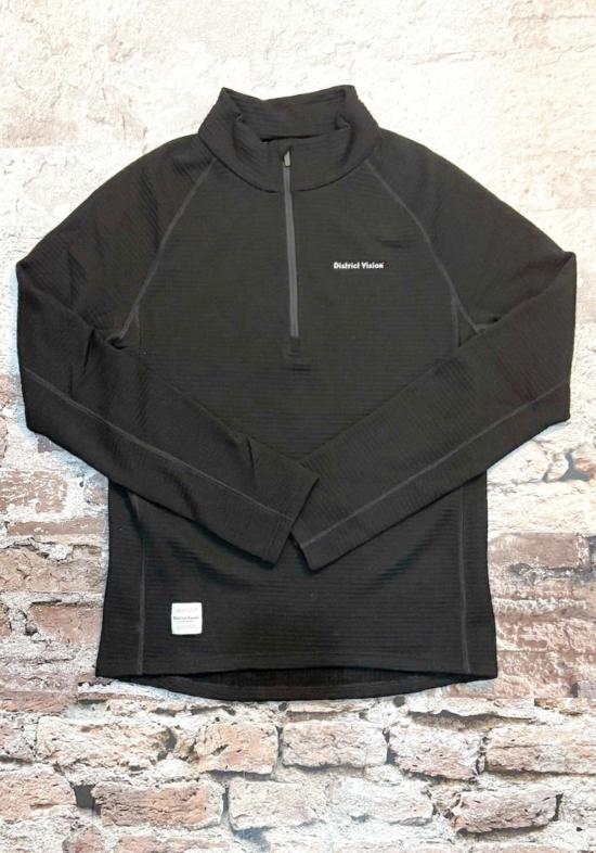  디스트릭트 비전 자켓 하프 집업 메리노 그리드 플리스 블랙