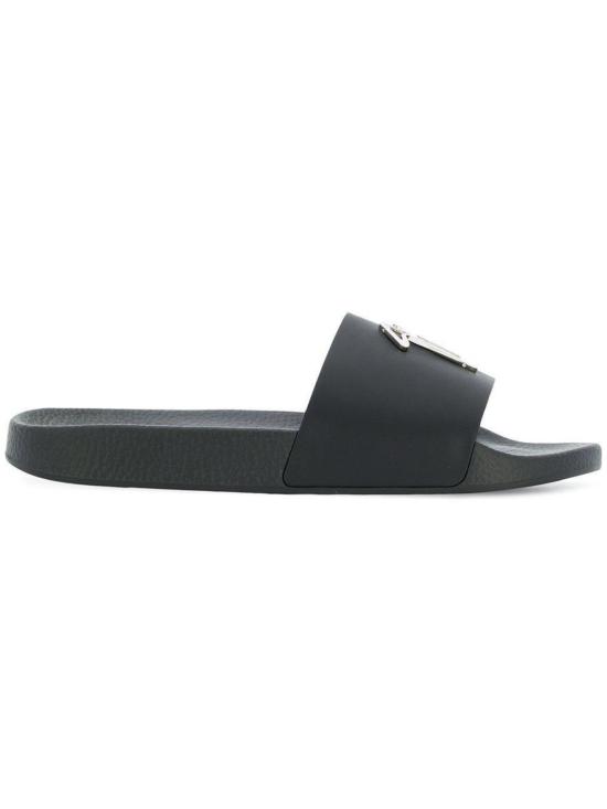  쥬세페자노티 샌들 주세페 자노티 로고 플라크 슬라이드 블랙 - GIUSEPPE ZANOTTI