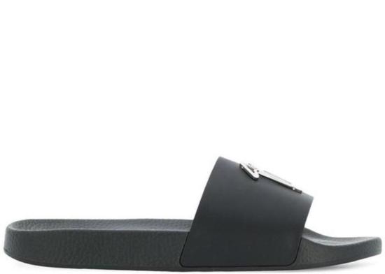  쥬세페자노티 샌들 주세페 자노티 로고 플라크 슬라이드 블랙 - GIUSEPPE ZANOTTI