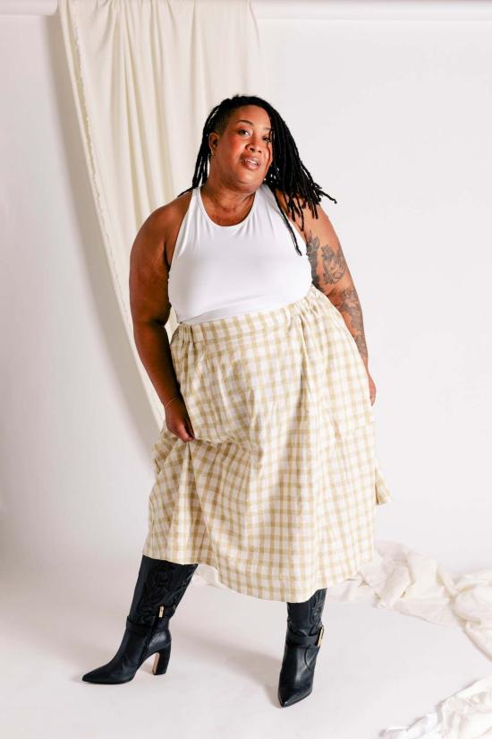  파뮤트 어패럴 롱 스커트 Pamut Apparel Usa 플로렌스 스커트 페리윙클/블롭 프린트