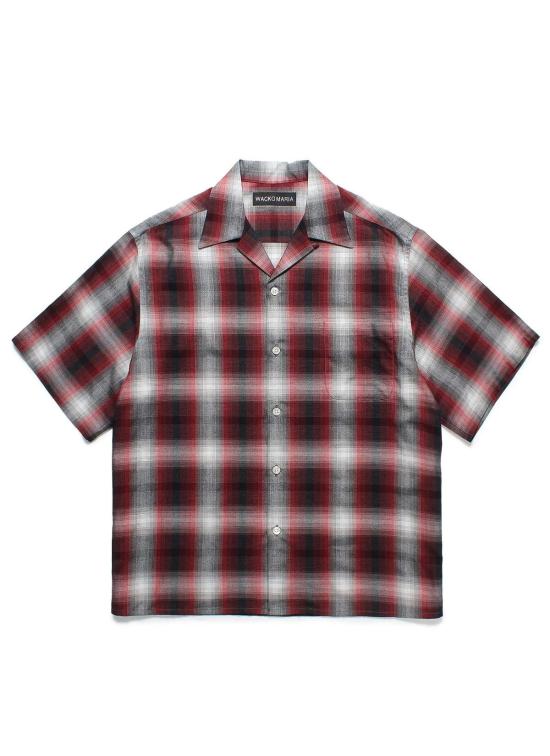 Wacko Maria 반팔 셔츠 와코 마리아 길티 파티스 옴브레 체크 오픈 칼라