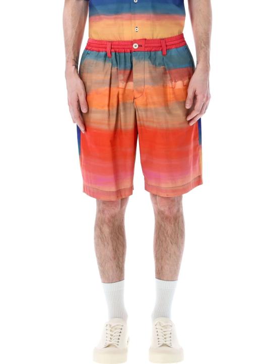  마르니 숏팬츠 코튼 버뮤다 쇼츠 멀티컬러