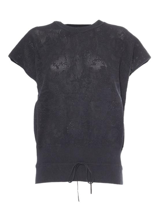  파비아나 필리피 베스트 코튼 자카드 크루넥  블랙