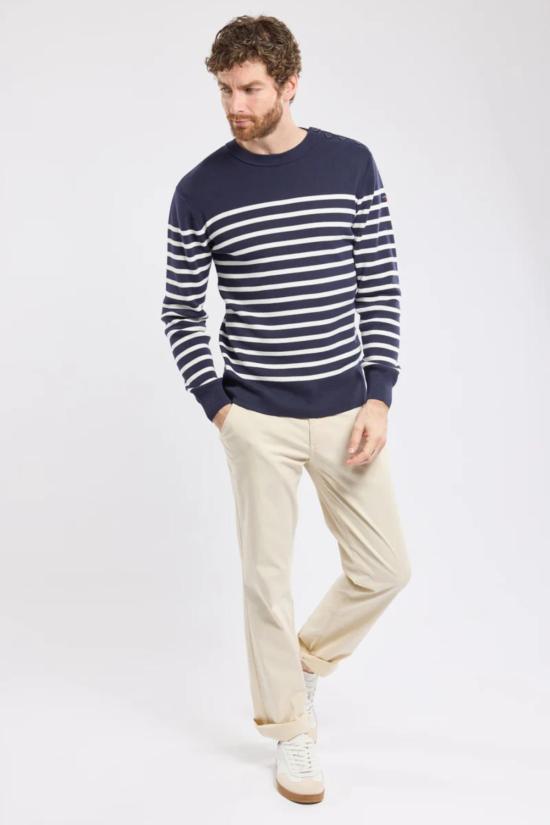  아머럭스 스웨터 아머 럭스 스트라이프 피셔맨 점퍼 네이비/밀크 - ARMOR LUX