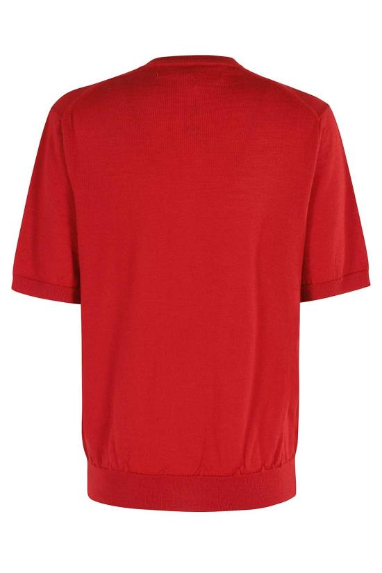  꼼데가르송 스웨터 Comme Des Garçons 플레이 라운드 넥 레드 엠블럼 - COMME DES GARCONS