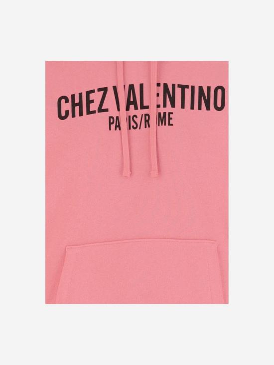  발렌티노 가라바니 스웨터 발렌티노 로고 프린트 드로스트링 후드티 로사 - VALENTINO GARAVANI