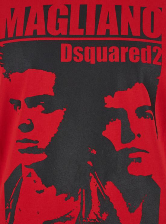  디스퀘어드2 반팔 티셔츠 Dsquared2 Dsquared X Magliano 티셔츠 레드 - DSQUARED2