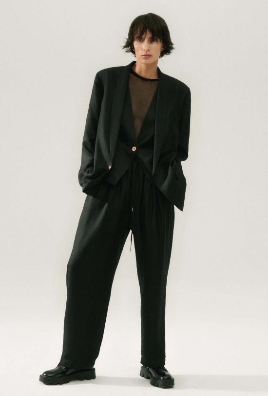  실크 런드리 수트 자켓 트윌 마이애미 블레이저 블랙 - SILK LAUNDRY