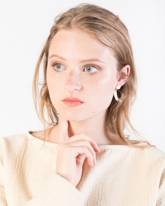  루이니 이어링 불규칙 디스크 귀걸이 (황동 소재) - LUINY