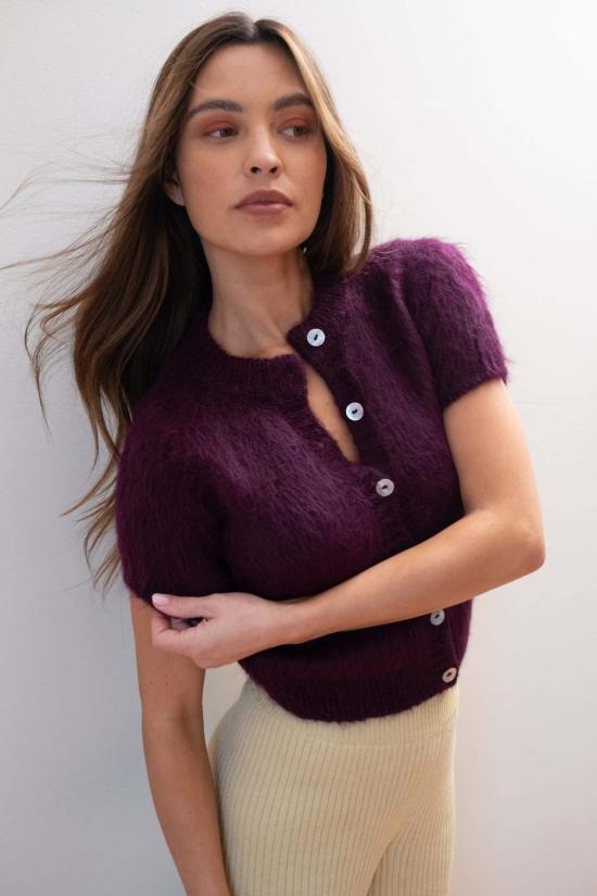  마리아 스탠리 가디건 반팔 카디건