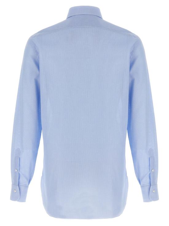  발바 긴팔 셔츠 바르바 나폴리 허니콤  라이트 블루 - BARBA