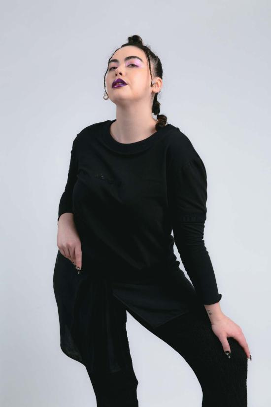  아바카시 스웨터 레이어드 풀오버 스웨트셔츠