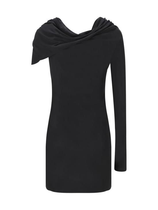  생로랑 숏 원피스 생 로랑 드레이프 드레스 느와르 - SAINT LAURENT