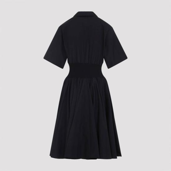  로에베 미디 원피스 반팔 드레스 블랙 - LOEWE