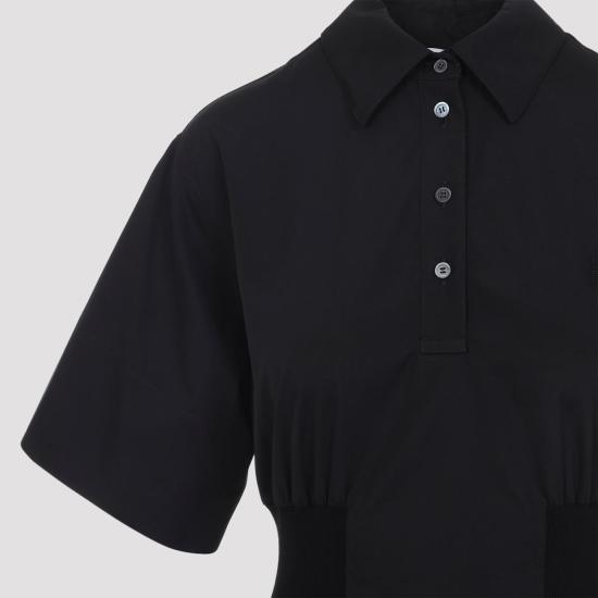  로에베 미디 원피스 반팔 드레스 블랙 - LOEWE