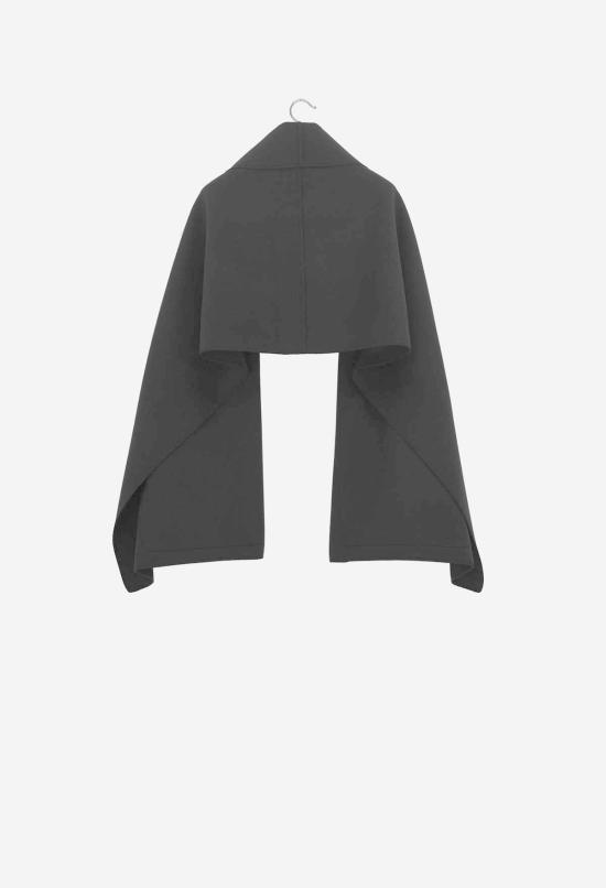  율리아 옌츠슈 머플러/스카프 줄리아 젠츠쉬 웨이버리 더블페이스 울 숄 스카프 블랙 - JULIA JENTZSCH