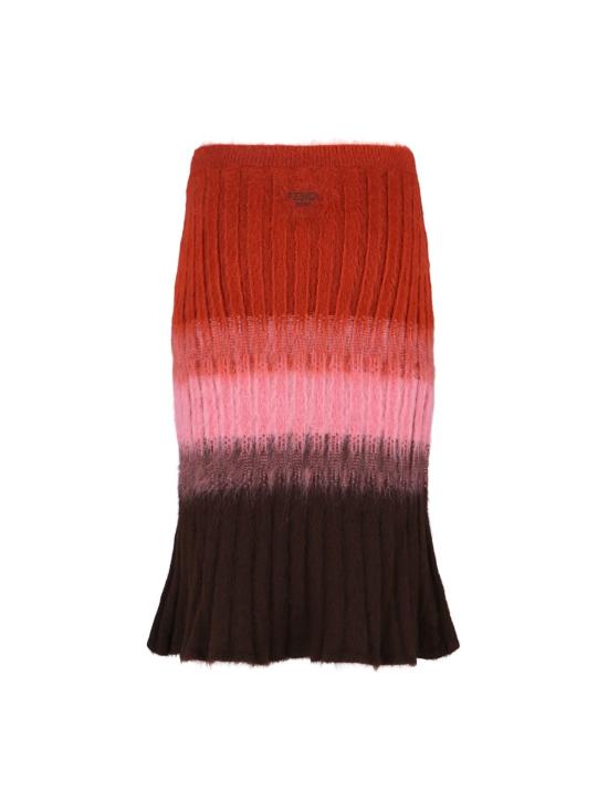  펜디 미디 스커트 모헤어 블렌드  틴 러스트 블러쉬 - FENDI