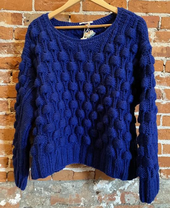  뻬로 스웨터 페로 핸드 니트  블루