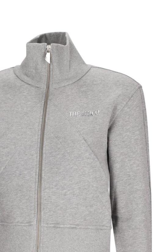  디 아티코 자켓 아티코 지퍼 트랙 재킷 멜란지 그레이 - THE ATTICO