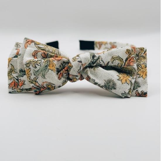  [키즈] Piper&Cloth 헤어 액세서리 키즈 파이퍼앤클로스 쓰리 리틀 보우 헤어밴드 머스타드/세이지 블로섬 - PIPER&CLOTH