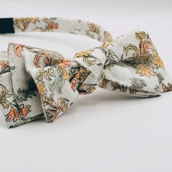  [키즈] Piper&Cloth 헤어 액세서리 키즈 파이퍼앤클로스 쓰리 리틀 보우 헤어밴드 머스타드/세이지 블로섬 - PIPER&CLOTH