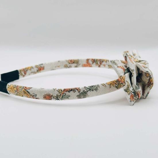  [키즈] Piper&Cloth 헤어 액세서리 키즈 파이퍼앤클로스 쓰리 리틀 보우 헤어밴드 머스타드/세이지 블로섬 - PIPER&CLOTH