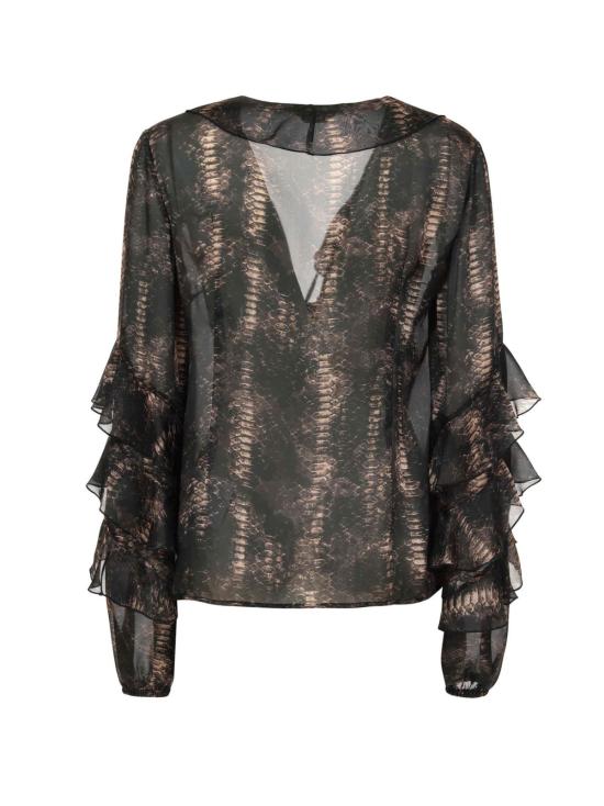  로베르토 카발리 블라우스 저스트 카발리 셔츠 브라운 - ROBERTO CAVALLI