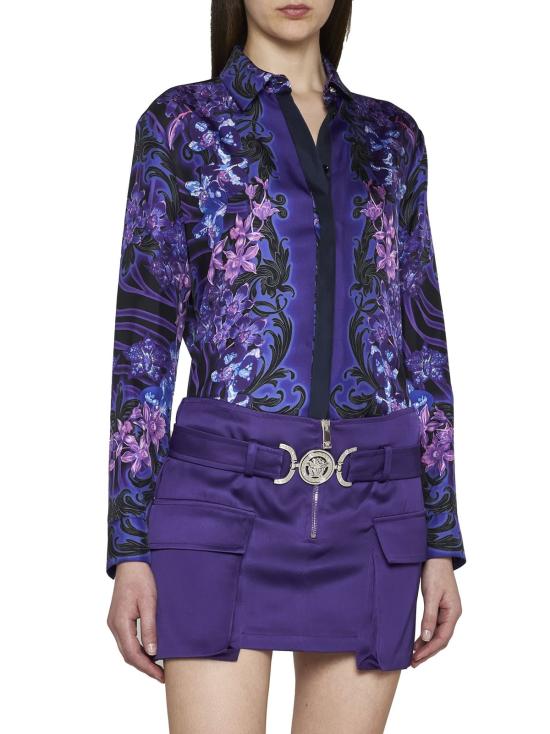  베르사체 숏 스커트 메두사 95 카고 미니 스커트 퍼플 - VERSACE