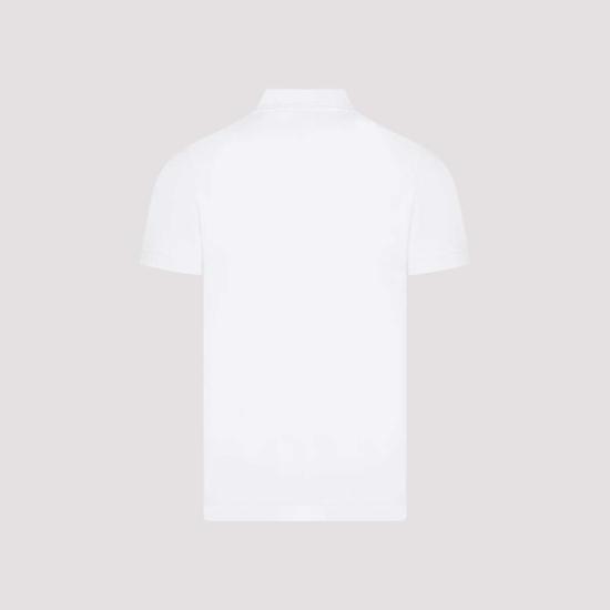  스톤 아일랜드 폴로 티셔츠 코튼 폴로 셔츠 화이트 - STONE ISLAND