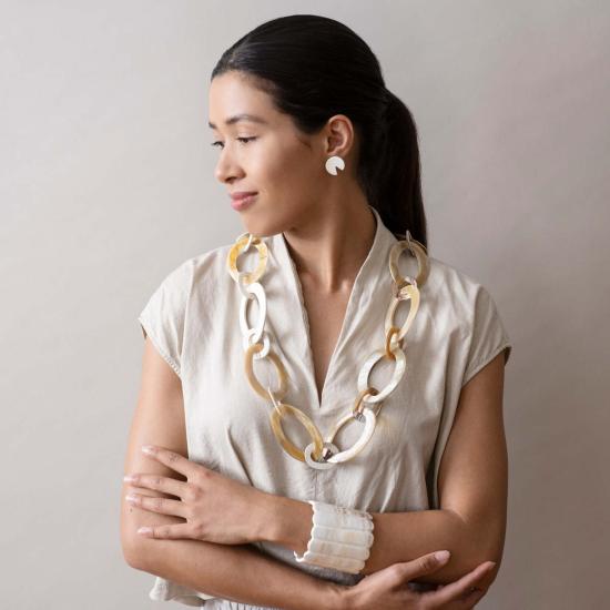  마디디 컬렉티브 목걸이/팬던트 마딜리 콜렉티브 타원형 뿔 체인 목걸이 - MAADILI COLLECTIVE