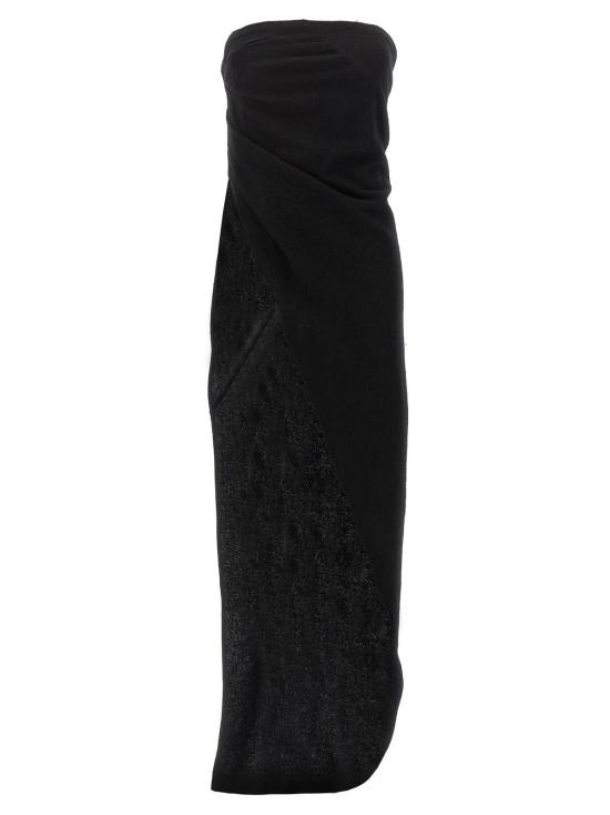  릭 오웬스 블라우스 비대칭 롱탑 블랙