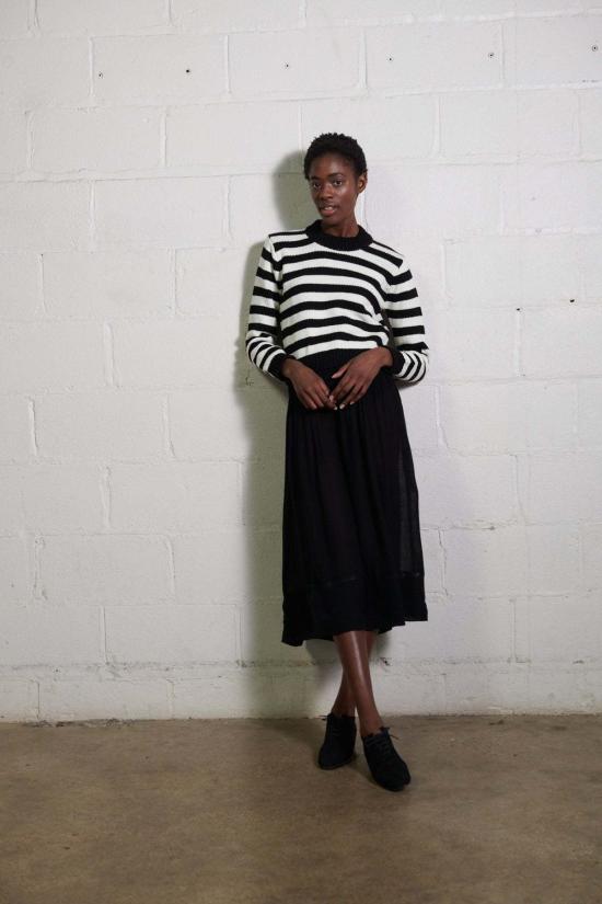  마리아 스탠리 스웨터 오가닉 청키 슈렁큰 점퍼 에크루 스트라이프 - MARIA STANLEY