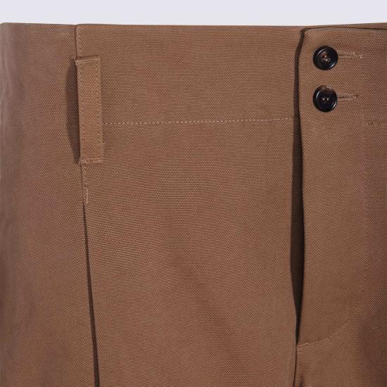  끌로에 스트레이트 팬츠 브라운 코튼 팬츠 머스타드 브라운 - CHLOE