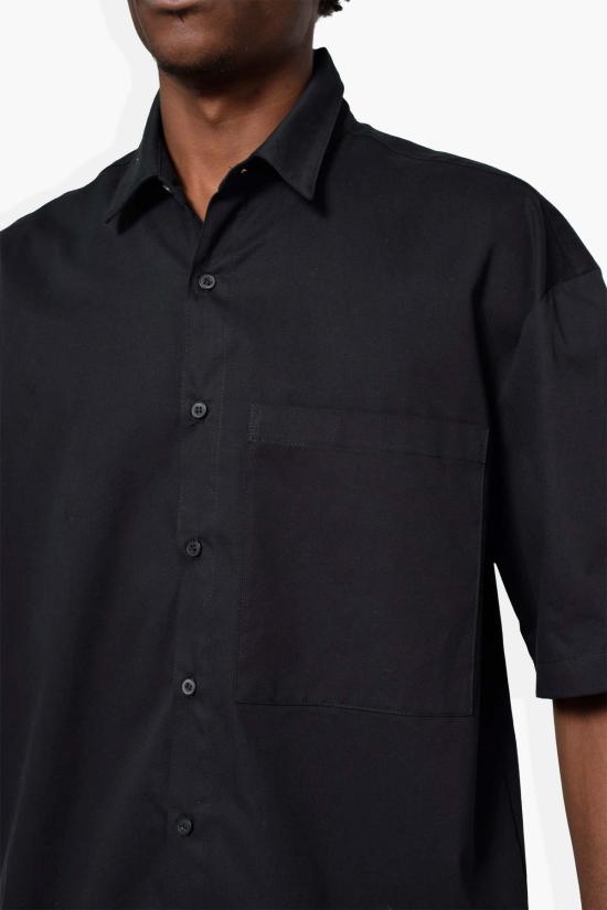  THE CELECT 반팔 셔츠 셀렉트 재단 우븐  블랙 - OTHER BRANDS