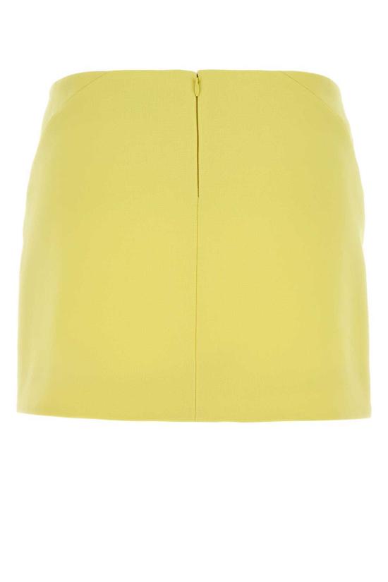  지방시 숏 스커트 옐로우 스트레치 크레이프 미니 스커트, 애시드 옐로우 - GIVENCHY