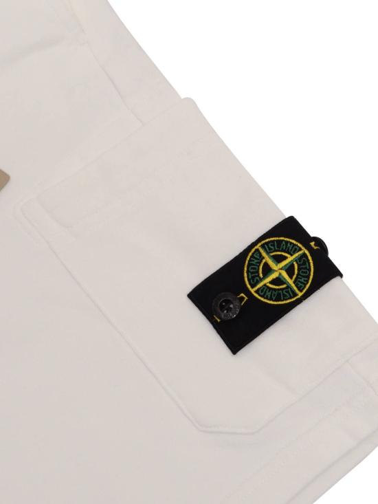  스톤 아일랜드 트레이닝/조거 팬츠 아동용 흰색 트레이닝 바지 - STONE ISLAND